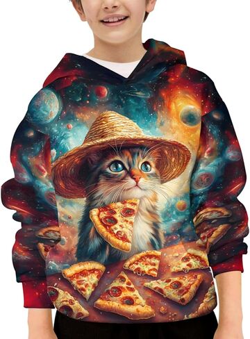 3D Print Hoodies for Teen Boys Girls Kids Graphic Printed Sweatshirt Pullover with Pocket in Saudi Arabia