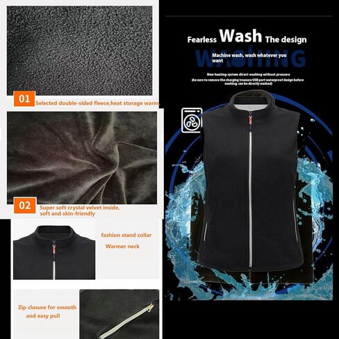 Carbon fiber high-temperature women heating clothing, electric vest, fleece fabric, NO USB power bank in Saudi Arabia
