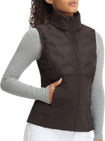 M MAELREG Puffer Vests Womens Lightweight Stand Collar Slim Fit Winter Sleeveless Jacket for Women with Golf Hiking in Saudi Arabia