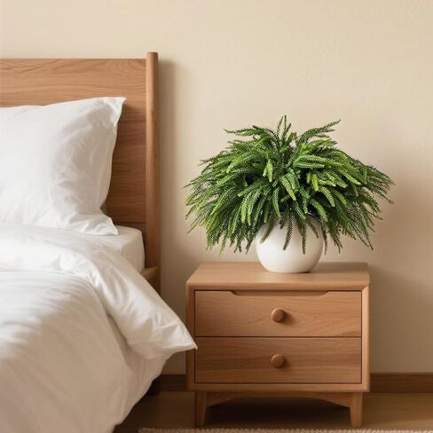 16 قطعة من سيقان صنوبر نورفولك، فروع صنوبر نورفولك الاصطناعية بطول 48.26 سم، سيقان خضراء ذات ملمس حقيقي للمزهريات، إكليل DIY، ديكورات منزلية داخلية in Kuwait