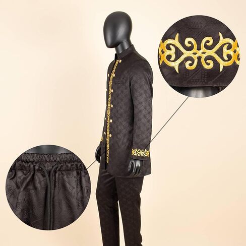 Men's Suits African Clothes Slim Fit Blazer and Pants Set Traditional Attire Dashiki Outfits in Saudi Arabia