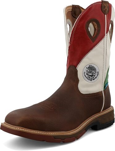 Twisted X Men's 4" Work Chelsea Wedge Sole Boot, Round Toe Nano Toe with CellSole, Oiled Saddle, 7 M in Kuwait