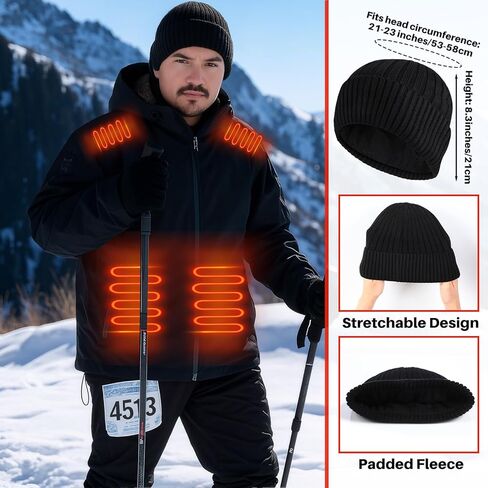 5 Pcs XXL Men Heated Jacket Set with Gloves Hat Socks and Carrying Bag Electric Heating Outerwear Heating Clothing Thermal Vest for Outdoor Sport Hunting Skiing Cold Weather(Battery Not Included) in Saudi Arabia