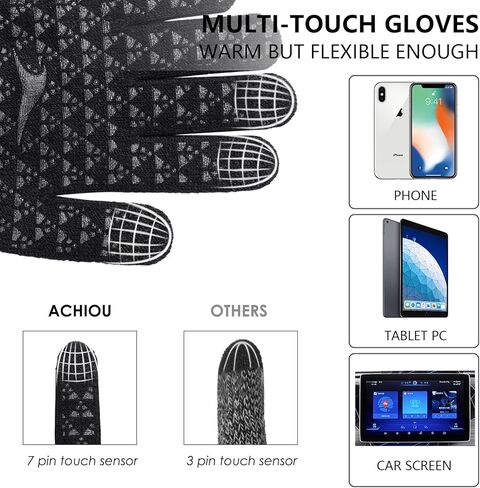 Winter Gloves, Glove for Men Women, Upgraded Touch Screen Texting Warm Running with Thermal Soft Knit Lining in Saudi Arabia