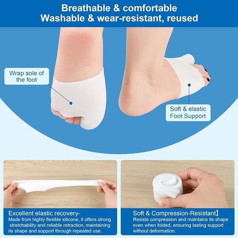 FOYOLO Gel Big Top Cap and Metatarsal Sleeves 2 Pack Big Toe Protector Bunion Cushions Metararsal Pads for Women and Men to Help With Bunion Pain Prenvent Corn,Callus,Blisters,Ingrown Toenails (Large) in Saudi Arabia