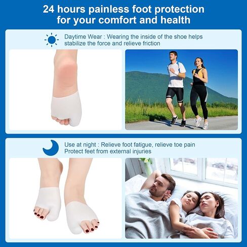 FOYOLO Gel Big Top Cap and Metatarsal Sleeves 2 Pack Big Toe Protector Bunion Cushions Metararsal Pads for Women and Men to Help With Bunion Pain Prenvent Corn,Callus,Blisters,Ingrown Toenails (Large) in Saudi Arabia