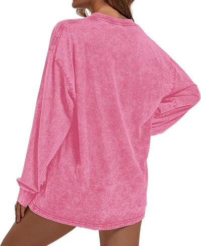 Christian Shirts for Women Faith Can Move Mountains Acid Wash Shirt Jesus Religious Bible Verse Long Sleeve Top in Saudi Arabia