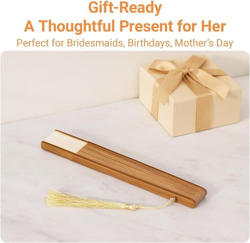 مروحة قابلة للطي للنساء أنيقة من الخيزران الياباني محمولة باليد مع أكمام من القماش وشرابة بتصميم زهور عتيقة للهدايا وحفلات الزفاف والاستخدام اليومي in Kuwait