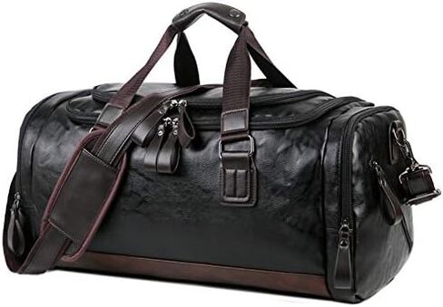 Stylish Fashionable Travel Carry-On 18" Underseat Airline Personal Item Duffle Bag, Durable Waterproof Vegan Leather, Gym & Weekender Overnight Lightweight Luggage Bag for Men & Women in Saudi Arabia