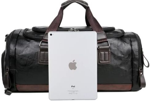 Stylish Fashionable Travel Carry-On 18" Underseat Airline Personal Item Duffle Bag, Durable Waterproof Vegan Leather, Gym & Weekender Overnight Lightweight Luggage Bag for Men & Women in Saudi Arabia