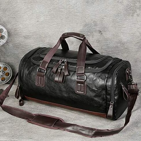 Stylish Fashionable Travel Carry-On 18" Underseat Airline Personal Item Duffle Bag, Durable Waterproof Vegan Leather, Gym & Weekender Overnight Lightweight Luggage Bag for Men & Women in Saudi Arabia