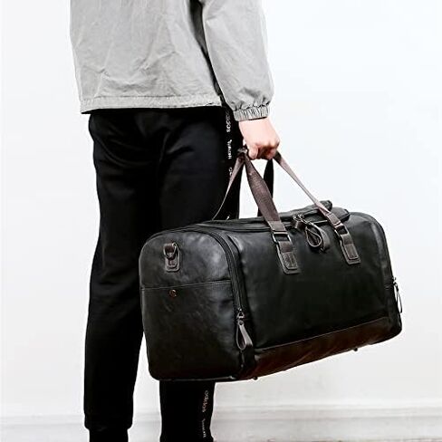 Stylish Fashionable Travel Carry-On 18" Underseat Airline Personal Item Duffle Bag, Durable Waterproof Vegan Leather, Gym & Weekender Overnight Lightweight Luggage Bag for Men & Women in Saudi Arabia