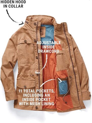 Territory Ahead Mens Cotton Twill Water Resistant Travel Jacket with Pockets in Saudi Arabia