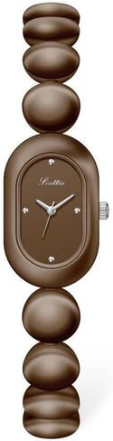 CARLIEN Women's Petite Dainty Oval Analog Quartz Watches Beaded Bracelet Band Water Resistant Wristwatch for Women Gold Silver Brown in Saudi Arabia