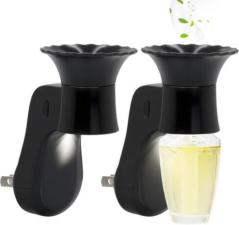 Wall Fragrance Plug in Air Freshener- Plug in Diffuser with Night Light Compatible with Bath and Body Works Wallflowers Refill, ETL Certified Rotatable Plug, Scent Control Plug for Home Office (2PCS) in Saudi Arabia