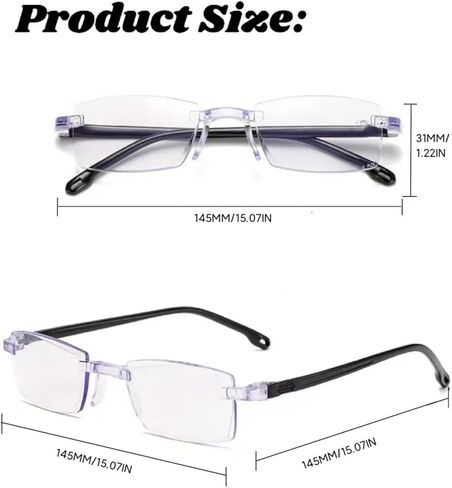 نظارات نوبلو 2 قطعة تركيز مزدوج ذكي مع تكبير ذكي للتركيز التلقائي وقراءة الرؤية لطول النظر الشيخوخي كما نشاهد على التلفاز، حل طول النظر الشيخوخي للنساء والرجال in Kuwait