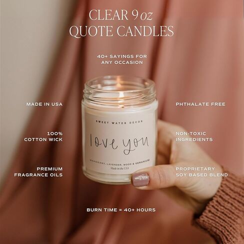 شمعة Sweet Water Decor in My Engaged Era Candle - هدايا الخطوبة وحفلات الزفاف لها - شمعة الصويا بوزن 9 أونصة في وعاء شفاف مع وقت احتراق يزيد عن 40 ساعة، صنع في الولايات المتحدة الأمريكية in Kuwait