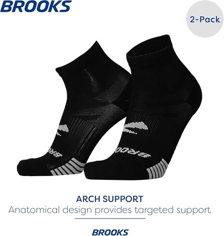Brooks Ghost Lite Quarter Socks I Performance Running, Comfort Fit with Arch Support for Men & Women (2-Pack Set) in Kuwait