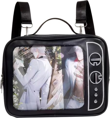 حقيبة ظهر Ita Bag اليابانية Y2k حقيبة كتف عبر الجسم لأزياء الرسوم المتحركة (أسود) in Kuwait