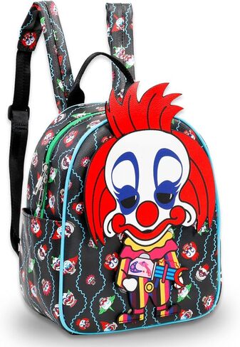 Killer Klowns from Outer Space Backpack Purse for Women Set - 10.5" Rudy Clown Bag with Front Pocket for Teens Plus Water Bottle | Killer Klowns Mini Backpack Bundle in Saudi Arabia