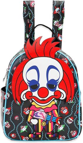 Killer Klowns from Outer Space Backpack Purse for Women Set - 10.5" Rudy Clown Bag with Front Pocket for Teens Plus Water Bottle | Killer Klowns Mini Backpack Bundle in Saudi Arabia