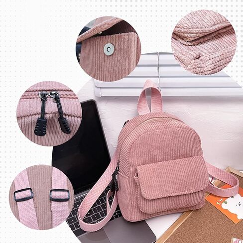 Mini Women's Backpacks, Corduroy Stylish Women Backpack for Dating, Traveling, Camping, Working, Shopping, Backpacks for Women(Black) in Saudi Arabia
