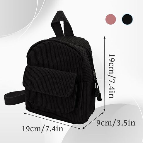Mini Women's Backpacks, Corduroy Stylish Women Backpack for Dating, Traveling, Camping, Working, Shopping, Backpacks for Women(Black) in Saudi Arabia