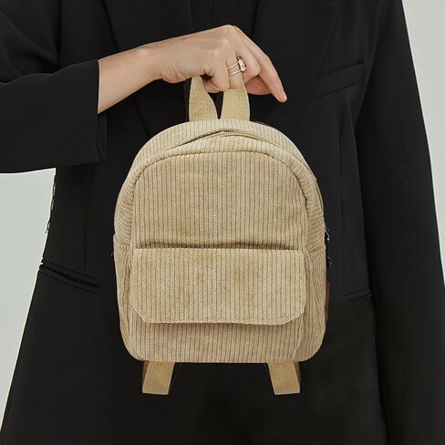 Mini Women's Backpacks, Corduroy Stylish Women Backpack for Dating, Traveling, Camping, Working, Shopping, Backpacks for Women(Black) in Saudi Arabia