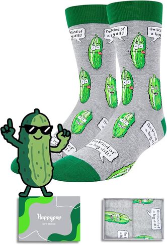 Funny Socks Gift Ideas for Men - Novelty Crazy Silly Cool Socks for Teen Boys, Pickle Gifts, Big Dill Socks, Valentines Day Gifts for Him in Saudi Arabia