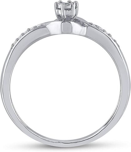 Jewels By Lux Sterling Silver Womens Round Diamond Solitaire Promise Ring 1/20 Cttw, Womens Size: 5-9 in Saudi Arabia