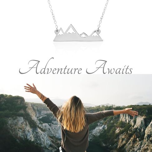 Mountain Necklace - Four Peak Mountain Necklace in Silver, Gold and Rose Gold (Silver Tone) in Saudi Arabia
