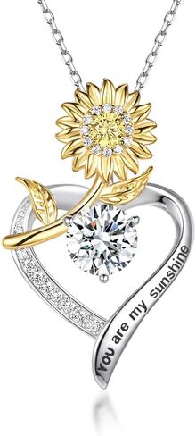 925 Sterling Silver Necklace Lab Grown Diamond 2CT Moissanite Heart Rose Necklace for Women Anniversary Birthday Wedding Christmas Valentines Day Gifts for Her Girlfriend Wife Mothers Day Gifts in Kuwait