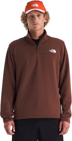 The North Face Men's Cedar Trail Grid Fleece Quarter Zip Jacket - Soft Fleece Jacket, Reinforced Binding on Collar & Cuffs, Ember Soil, X-Large in Saudi Arabia
