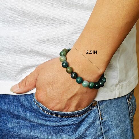 Healing Bracelet for Women Christmas Gift For Women 10mm Beaded Bracelets Handmade Gemstone Stretch Elastic, 1Pcs in Saudi Arabia