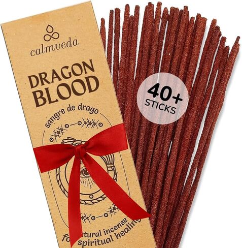 Potent Dragons Blood Incense Sticks - (40+Sticks, 9 inch) Thick Natural Resin Incense, Clean Charcoal Free | Sweet Spicy & Ambery Smelling Protection Incense (Sangre de Grado) (Burn Time 45+ Mins) in Kuwait