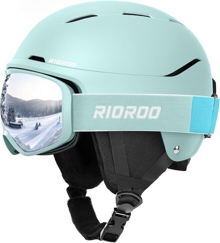 Ski Helmet and Goggles Set, Snowboard Helmet Goggles for Men Women & Youth, Shockproof Snow Helmet Anti Fog OTG Snow Goggles for Skiing Snowboarding in Kuwait