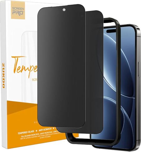 2 Pack for iPhone 16 Pro Max 6.9" Matte Privacy Screen Protector Anti-glare Anti-spy Tempered Glass Film Anti-fingerprint Easy Installation in Kuwait