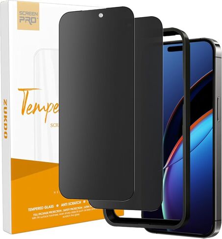 2 Pack for iPhone 16 Pro Max 6.9" Matte Privacy Screen Protector Anti-glare Anti-spy Tempered Glass Film Anti-fingerprint Easy Installation in Kuwait