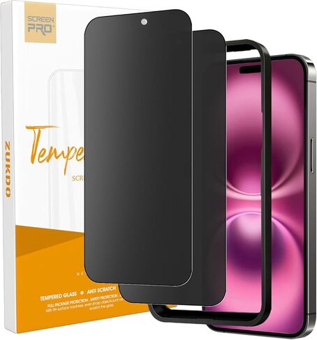 2 Pack for iPhone 16 Pro Max 6.9" Matte Privacy Screen Protector Anti-glare Anti-spy Tempered Glass Film Anti-fingerprint Easy Installation in Kuwait