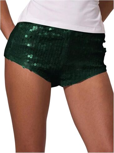 Floerns Women's Sequin Low Rise Mini Shorts Sparkly Beaded Night Out Glitter Micro Shorts in Saudi Arabia
