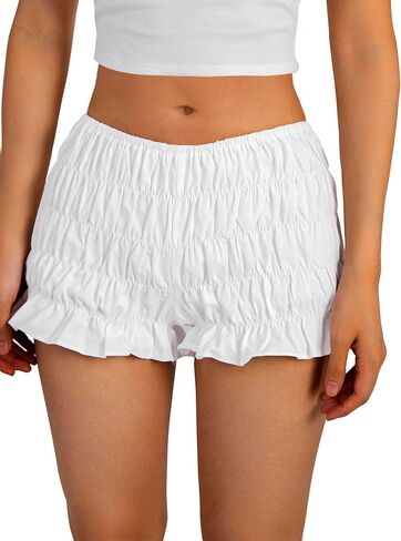 SOFIA'S CHOICE Women Ruffle Shorts Low Waisted Pajamas Bloomers Pleated Mini Shorts Sleepwear in Saudi Arabia