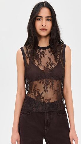 L'AGENCE Women's Brax Lace Muscle Tank in Saudi Arabia