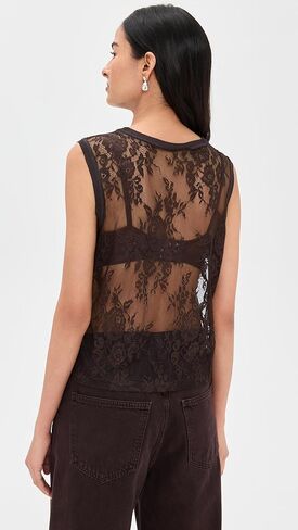 L'AGENCE Women's Brax Lace Muscle Tank in Saudi Arabia