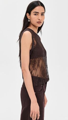 L'AGENCE Women's Brax Lace Muscle Tank in Saudi Arabia