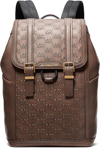 Michael Kors Colby Medium Buckle Flap Backpack, Brushed Gold-Tone Hardware/Chocolate in Saudi Arabia