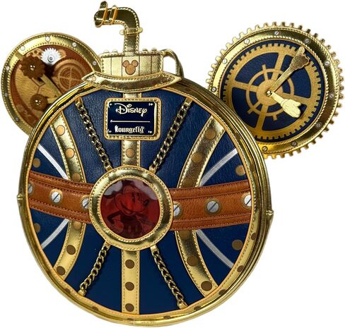 حقيبة ظهر صغيرة من Loungefly Steampunk Mickey باللونين الأزرق الداكن والذهبي حصريًا in Kuwait