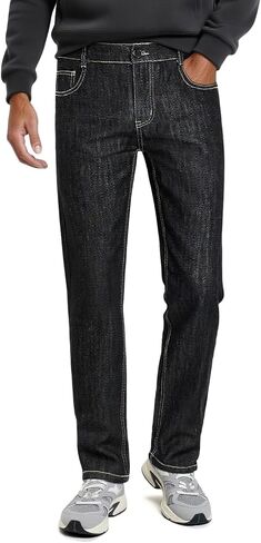 Heyfanee Mens Linen Jeans Slim Fit Lightweight Elastic Waist Pants for Men in Saudi Arabia