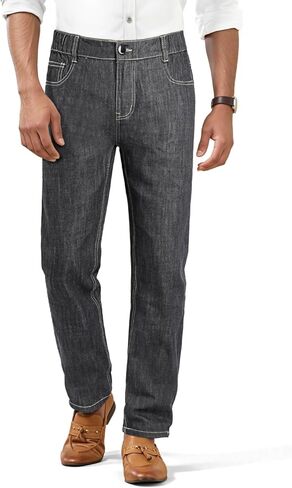 Heyfanee Mens Linen Jeans Slim Fit Lightweight Elastic Waist Pants for Men in Saudi Arabia