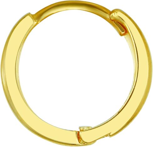 14k REAL Yellow OR White Gold 2mm Thickness Huggie Earrings (10 x 10 mm) in Saudi Arabia