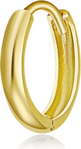 14k REAL Yellow OR White Gold 2mm Thickness Huggie Earrings (10 x 10 mm) in Saudi Arabia